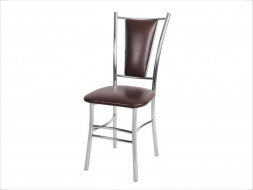 Стул обеденный "Марсель" (кожзам 030, 32, лидер 11) Коричневый, каркас хром